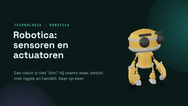 Titeldia van de presentatie ‘Robotica: sensoren en actuatoren’