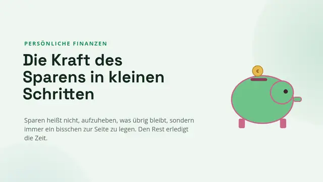 Titelfolie der Präsentation „Sparen: Ziele und Zinseszins“