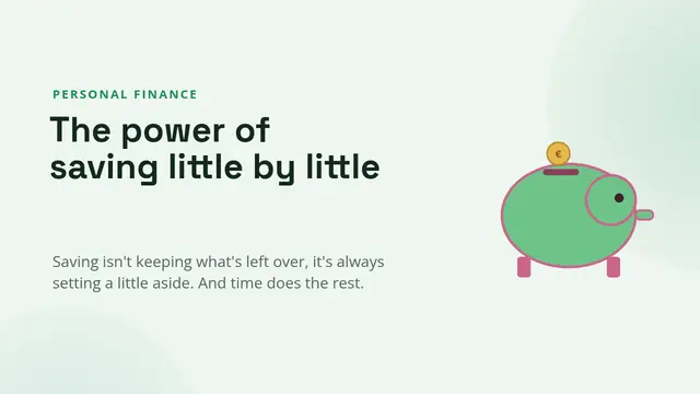 Cover of the presentation “Saving: goals and compound interest”