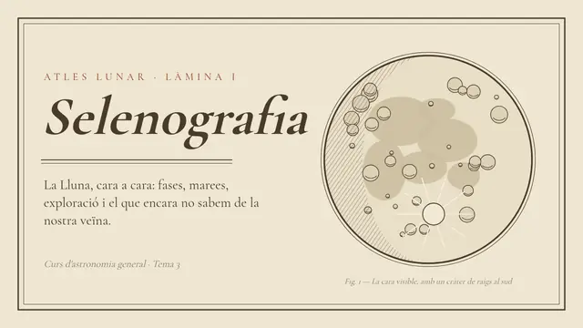 Portada de la presentació «Selenografia: la Lluna»