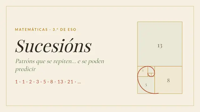 Portada da presentación «Sucesións e patróns»