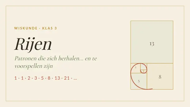 Titeldia van de presentatie ‘Rijen en patronen’