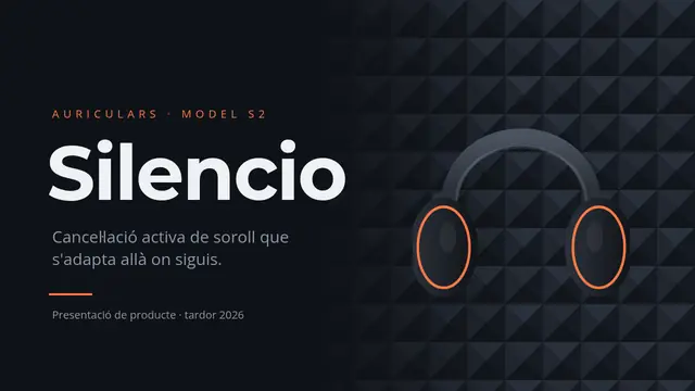 Portada de la presentació «Silencio: auriculars amb cancel·lació de soroll»