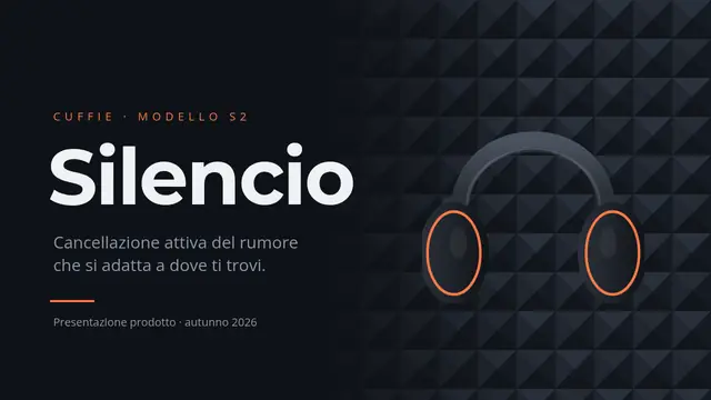 Copertina della presentazione «Silencio: cuffie con cancellazione del rumore»