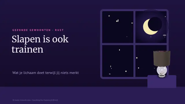 Titeldia van de presentatie ‘Slapen is ook trainen’