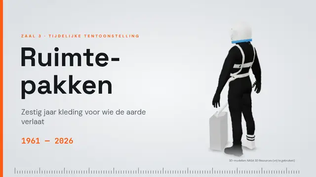 Titeldia van de presentatie ‘Ruimtepakken: zestig jaar’