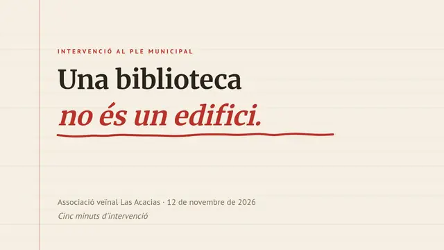 Portada de la presentació «Discurs: salvem la biblioteca»
