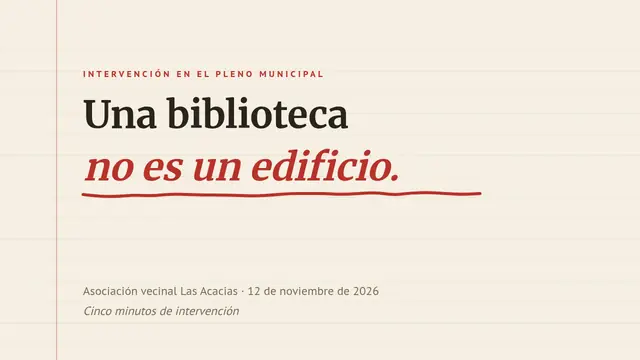 Portada de la presentación «Discurso: salvemos la biblioteca»