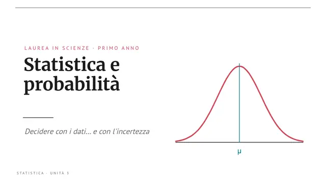 Copertina della presentazione «Statistica e probabilità»