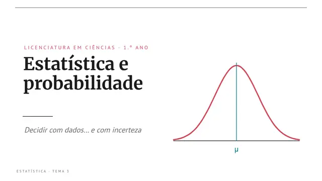 Capa da apresentação «Estatística e probabilidade»
