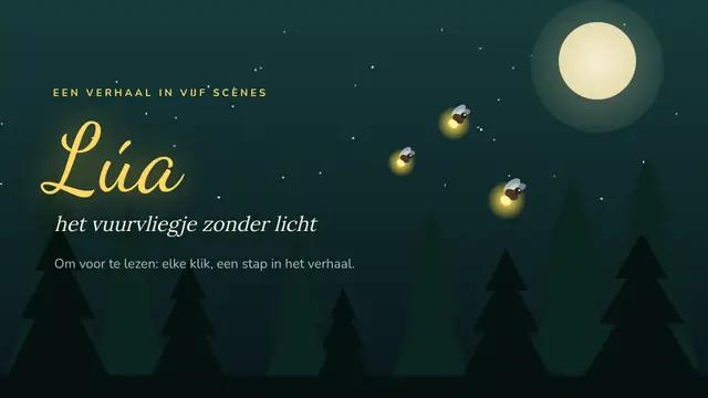 Titeldia van de presentatie ‘Verhaal: het vuurvliegje zonder licht’