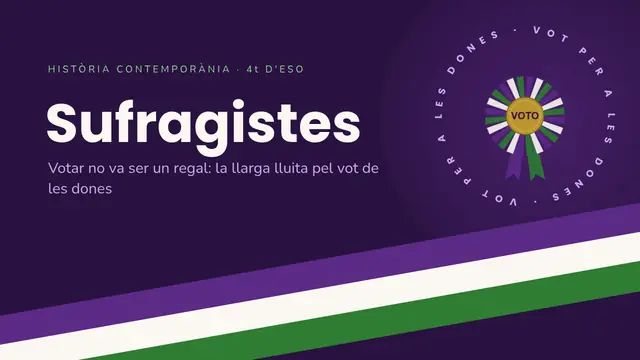 Portada de la presentació «Sufragistes: el vot de la dona»