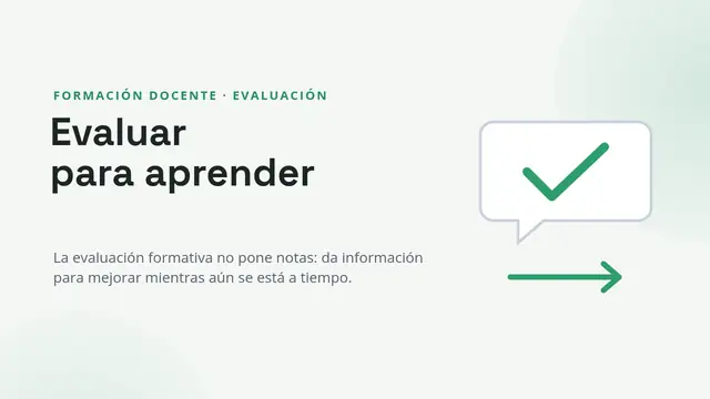 Portada de la presentación «Formación docente: evaluación formativa»