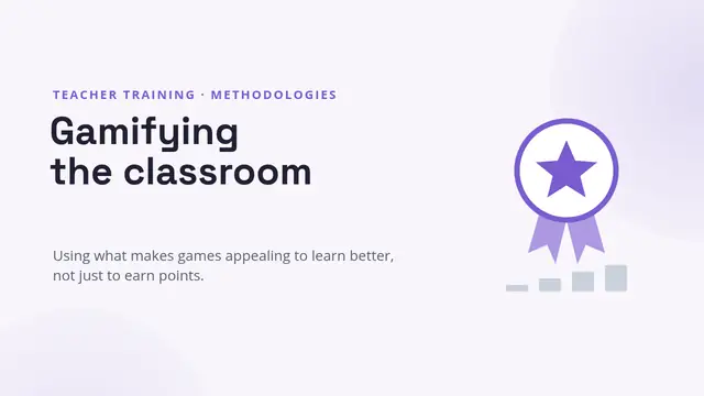 Cover of the presentation “Teacher training: gamification”
