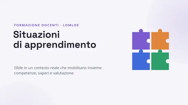 Copertina della presentazione «Formazione docenti: situazioni di apprendimento»