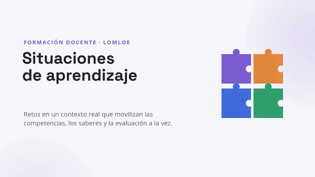 Portada de la presentación «Formación docente: situaciones de aprendizaje»
