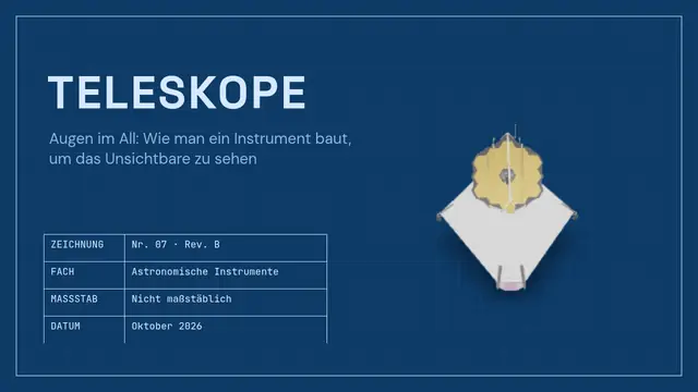 Titelfolie der Präsentation „Teleskope: der Bauplan“