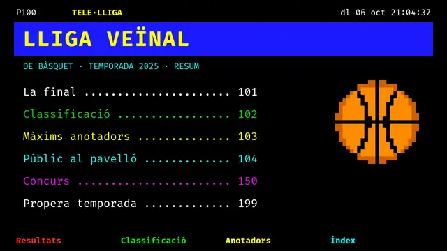 Portada de la presentació «Teletext: la lliga veïnal»