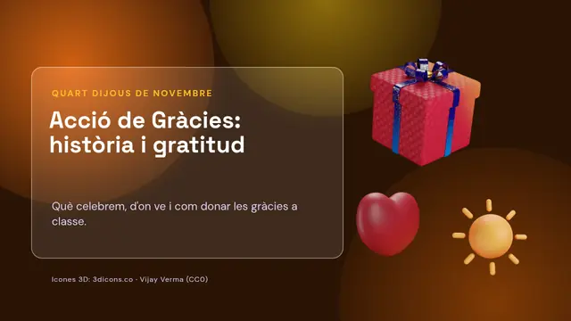 Portada de la presentació «Acció de Gràcies: història i gratitud»