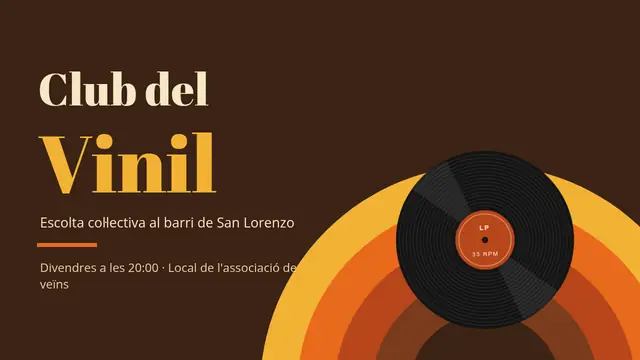 Portada de la presentació «Anys 70: el club del vinil»