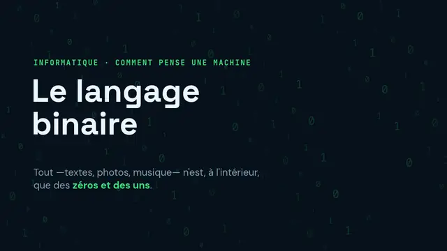 Couverture de la présentation « Le langage binaire »