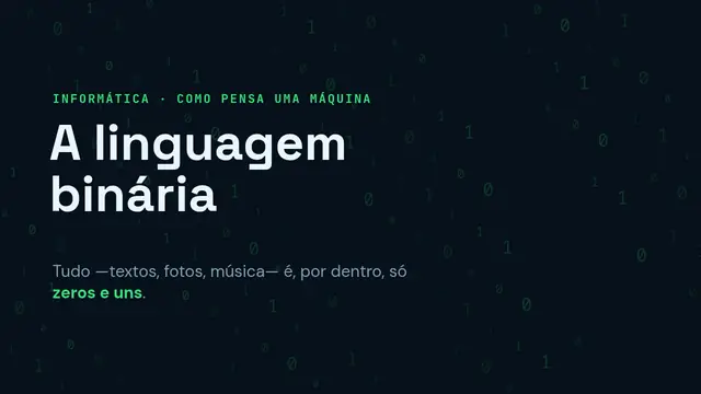 Capa da apresentação «A linguagem binária»