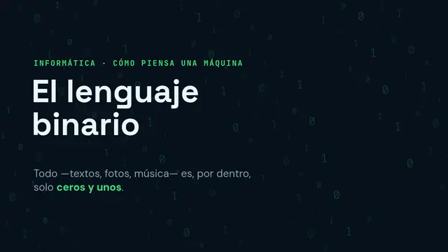 Portada de la presentación «El lenguaje binario»