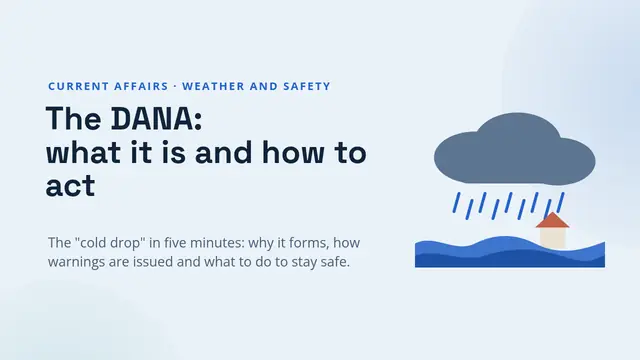 Cover of the presentation “The DANA: what it is and how to act”