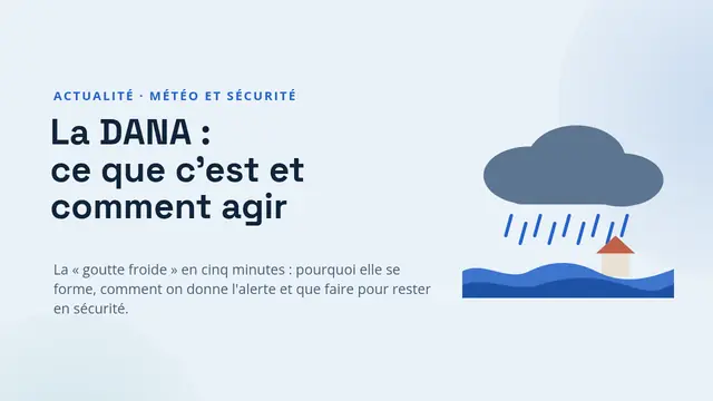 Couverture de la présentation « La DANA (goutte froide) : qu'est-ce que c'est et comment agir »