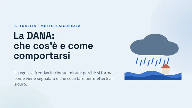 Copertina della presentazione «La DANA (goccia fredda): cos'è e come comportarsi»