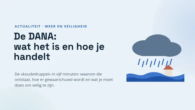 Titeldia van de presentatie ‘De DANA (koudeluchtbel): wat het is en hoe te handelen’