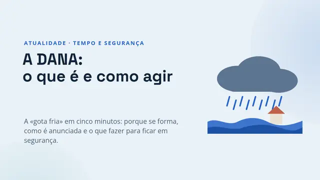 Capa da apresentação «A DANA (gota fria): o que é e como agir»
