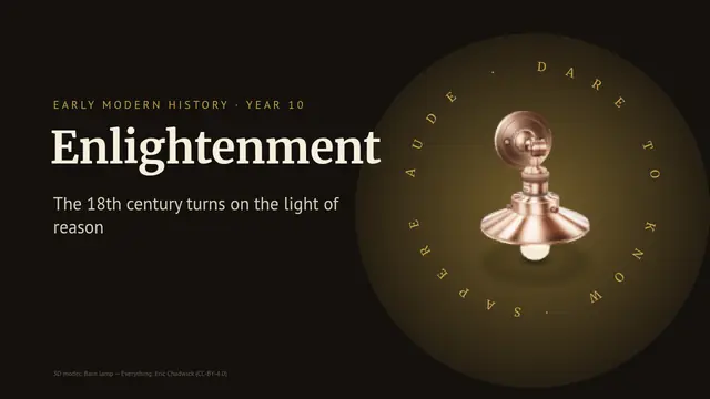 Cover of the presentation “The Enlightenment: dare to know”