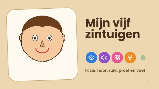Titeldia van de presentatie ‘De vijf zintuigen’