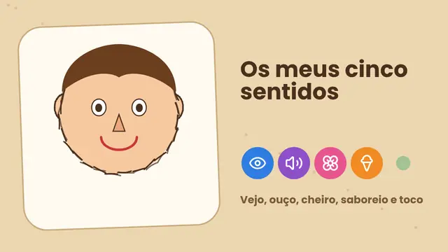 Capa da apresentação «Os cinco sentidos»