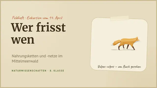 Titelfolie der Präsentation „Der Wald: wer frisst wen“