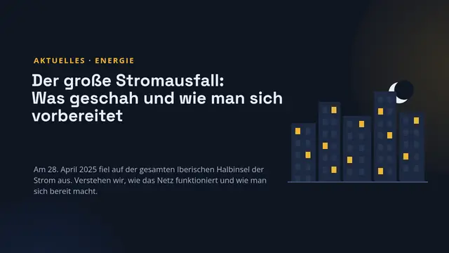 Titelfolie der Präsentation „Der große Stromausfall: was geschah und wie man sich vorbereitet“