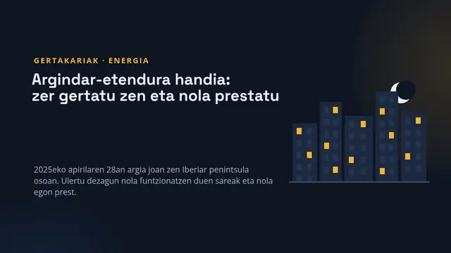 «Argindar-etendura handia: zer gertatu zen eta nola prestatu» aurkezpenaren azala