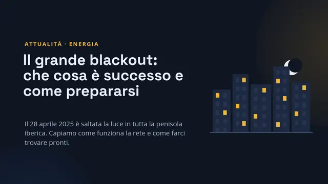 Copertina della presentazione «Il grande blackout elettrico: cosa è successo e come prepararsi»