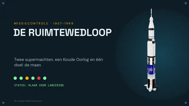 Titeldia van de presentatie ‘De ruimtewedloop’