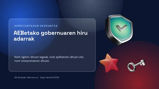 «AEBetako gobernuaren hiru adarrak» aurkezpenaren azala