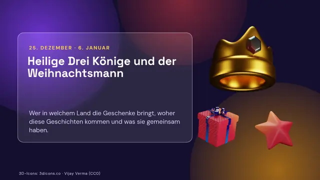 Titelfolie der Präsentation „Heilige Drei Könige und der Weihnachtsmann“