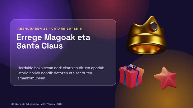 «Errege Magoak eta Santa Claus» aurkezpenaren azala
