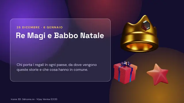 Copertina della presentazione «Re Magi e Babbo Natale»