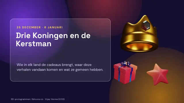 Titeldia van de presentatie ‘Drie Koningen en de Kerstman’