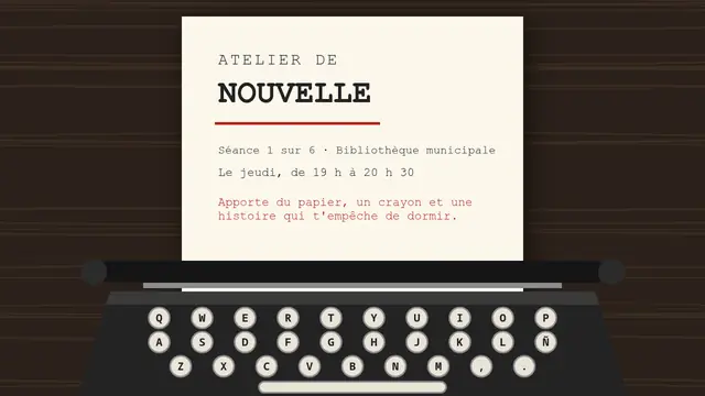 Couverture de la présentation « Machine à écrire : atelier de nouvelle »