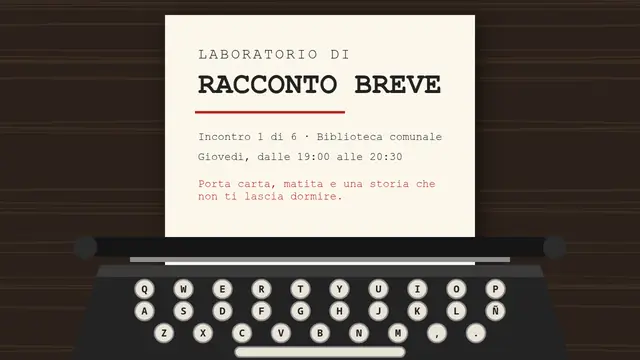 Copertina della presentazione «Macchina da scrivere: laboratorio di racconto»