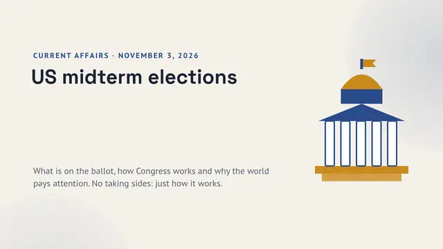 Cover of the presentation “US midterm elections (3 November 2026)”