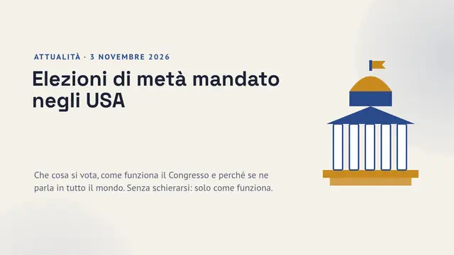 Copertina della presentazione «Elezioni di metà mandato negli USA (3 novembre 2026)»