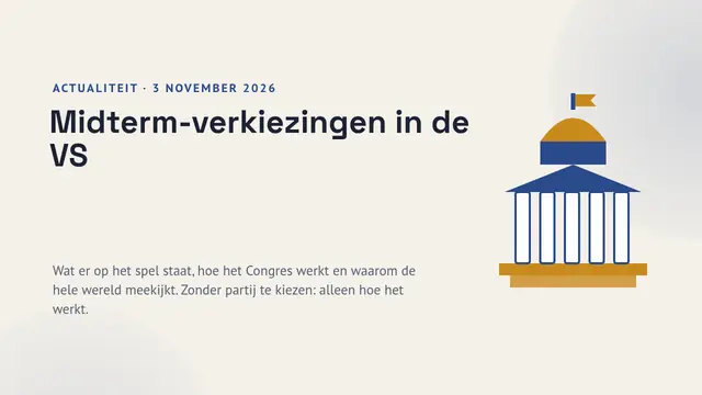 Titeldia van de presentatie ‘Tussentijdse verkiezingen in de VS (3 november 2026)’